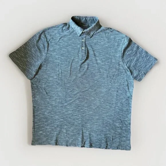 Paul Fredrick Short Sleeve Knit Polo Shirt Men's Size XL Black/White 100% Cotton - Picture 2 of 6